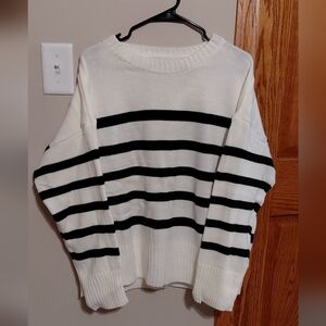SHEIN Black and White Striped Sweater